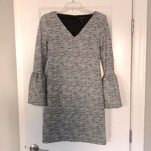 Black and White Bell Sleeve Shift Dress